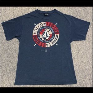 Light Navy Blue Volcom T-Shirt, with colors.